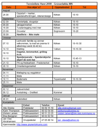 terminliste terminliste
