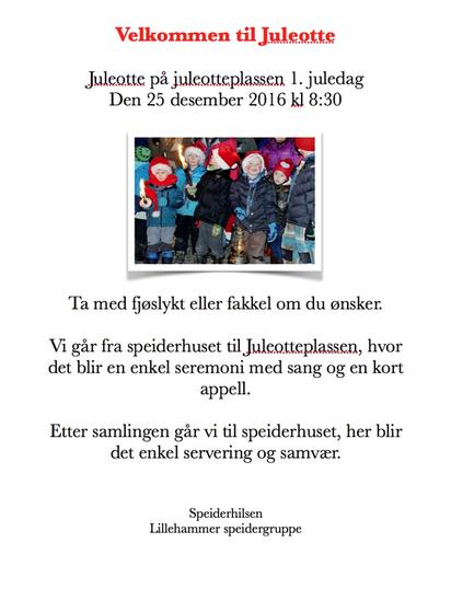 Velkommen til Juleotte 2016 Velkommen til Juleotte 2016